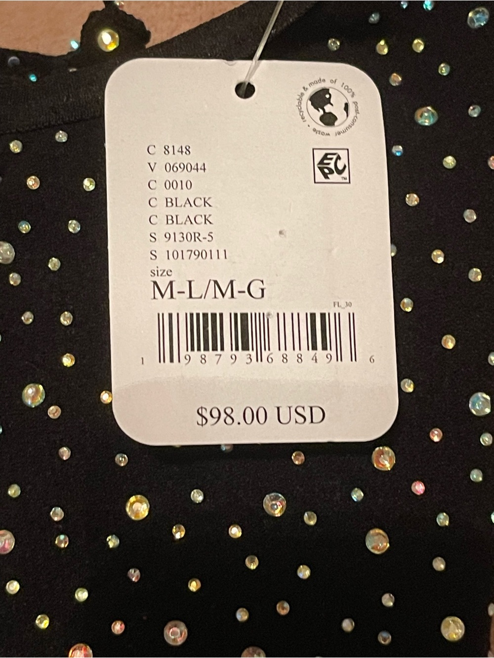 NWT FREE PEOPLE INTIMATELY Night Sky Crystal L/S Top SZ: M/L - Picture 7 of 8